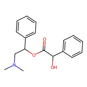 Mandelic acid, (2-(dimethylamino)-1-phenyl)ethyl ester structure