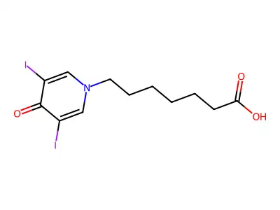 1-Pyridineheptanoic acid, 1,4-dihydro-3,5-diiodo-4-oxo- structure