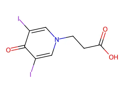 1-Pyridinepropionic acid, 1,4-dihydro-3,5-diiodo-4-oxo- structure