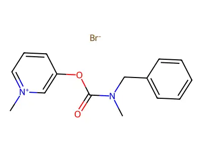 Pyridinium, 3-hydroxy-1-methyl-, bromide, N-benzyl-N-methylcarbamate (ester) structure