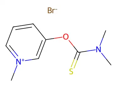 Pyridinium, 3-hydroxy-1-methyl-, bromide, dimethylthiocarbamate (ester) structure