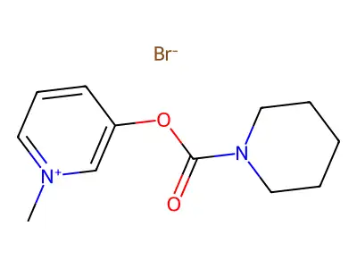 Pyridinium, 3-hydroxy-1-methyl-, bromide, piperidinocarboxylate (ester) structure