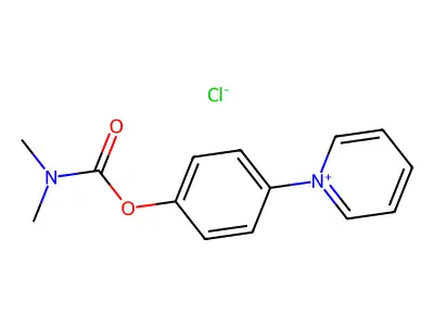 Pyridinium, N-(4-hydroxyphenyl)-, chloride, dimethylcarbamate (ester) structure