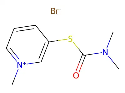 Pyridinium, 3-mercapto-1-methyl-, bromide, dimethylcarbamate (ester) structure