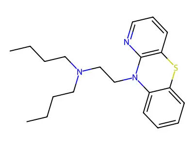 10H-Pyrido(3,2-b)(1,4)benzothiazine, 10-(2-(dibutylamino)ethyl)- structure