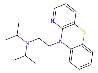 10H-Pyrido(3,2-b)(1,4)benzothiazine, 10-(2-(diisopropylamino)ethyl)- structure