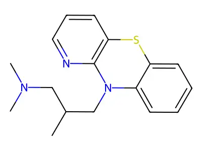 10H-Pyrido(3,2-b)(1,4)benzothiazine, 10-((3-dimethylamino-2-methyl)propyl)- structure