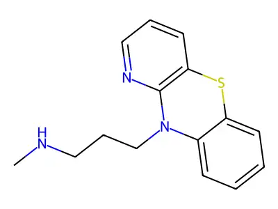 10H-Pyrido(3,2-b)(1,4)benzothiazine, 10-(3-(methylamino)propyl)- structure