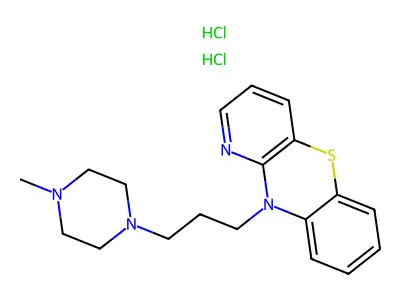 10H-Pyrido(3,2-b)(1,4)benzothiazine, 10-(3-(4-methyl-1-piperazinyl)propyl)-, dihydrochloride structure