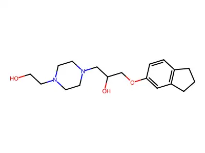 1-(4-(2-Hydroxyethyl)piperazinyl)-3-(5-indanyloxy)-2-propanol structure