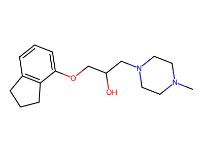 2-Propanol, 1-(4-indanyloxy)-3-(4-methyl-1-piperazinyl)- structure