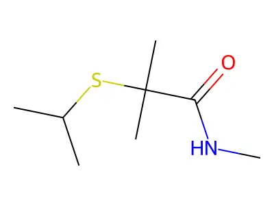 Propionamide, N,2-dimethyl-2-isopropylthio- structure
