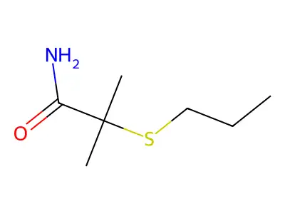 Propionamide, 2-methyl-2-propylthio- structure