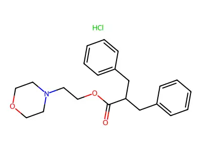 2-(Morpholin-4-yl)ethyl 2-benzyl-3-phenylpropanoate--hydrogen chloride (1/1) structure