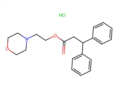 Propionic acid, 3,3-diphenyl-, (2-morpholinoethyl) ester, hydrochloride structure