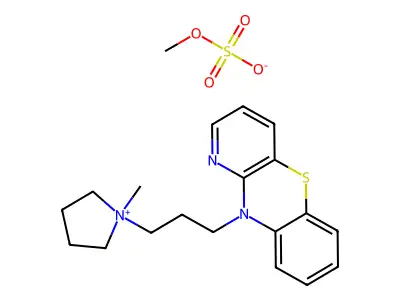 Pyrrolidinium, 1-methyl-1-(3-(10H-pyrido(3,2-b)(1,4)benzothiazin-10-yl)propyl)-, methyl sulfate structure