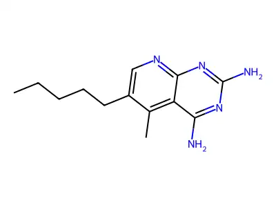 Pyrido(2,3-d)pyrimidine, 2,4-diamino-5-methyl-6-pentyl- structure