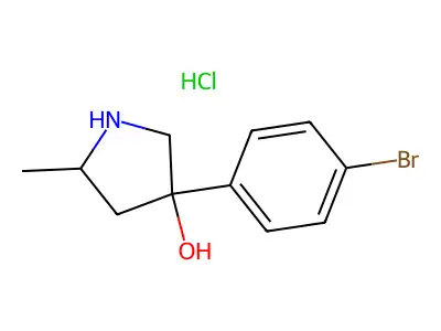 3-(4-Bromophenyl)-5-methylpyrrolidin-3-ol--hydrogen chloride (1/1) structure