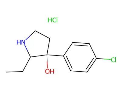 3-(4-Chlorophenyl)-2-ethylpyrrolidin-3-ol--hydrogen chloride (1/1) structure