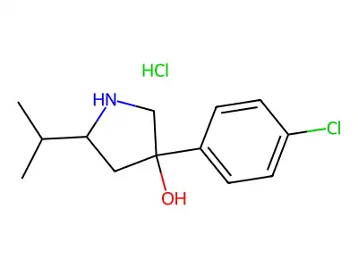 3-(4-Chlorophenyl)-5-(propan-2-yl)pyrrolidin-3-ol--hydrogen chloride (1/1) structure