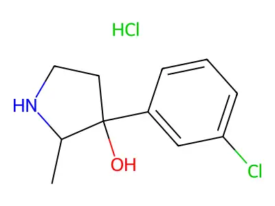 3-(3-Chlorophenyl)-2-methylpyrrolidin-3-ol--hydrogen chloride (1/1) structure