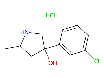 3-(3-Chlorophenyl)-5-methylpyrrolidin-3-ol--hydrogen chloride (1/1) structure