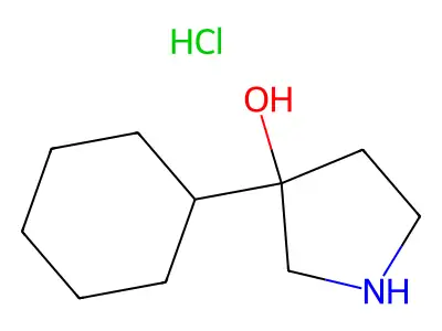 3-Pyrrolidinol, 3-cyclohexyl-, hydrochloride structure