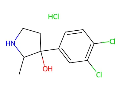 3-(3,4-Dichlorophenyl)-2-methylpyrrolidin-3-ol--hydrogen chloride (1/1) structure