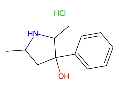 3-Pyrrolidinol, 2,5-dimethyl-3-phenyl-, hydrochloride structure