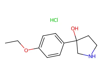 3-(4-Ethoxyphenyl)pyrrolidin-3-ol--hydrogen chloride (1/1) structure