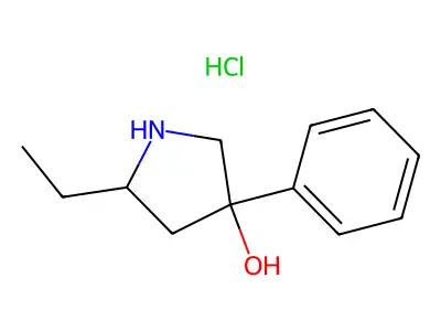 5-Ethyl-3-phenylpyrrolidin-3-ol--hydrogen chloride (1/1) structure