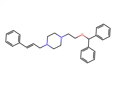 1-[2-(Diphenylmethyl)oxyethyl]-4-(3-phenylprop-2-enyl)piperazine structure