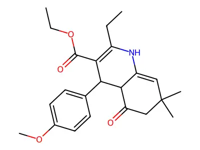 Ethyl 2-ethyl-4-(4-methoxyphenyl)-7,7-dimethyl-5-oxo-1,4,4a,6-tetrahydroquinoline-3-carboxylate structure