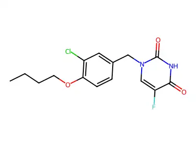 Uracil, 1-(3-chloro-4-butoxybenzyl)-5-fluoro- structure