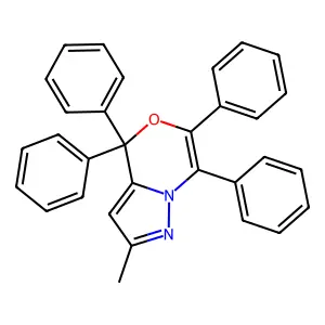 2-Methyl-4,4,6,7-tetraphenyl-4H-pyrazolo[5,1-c][1,4]oxazine structure