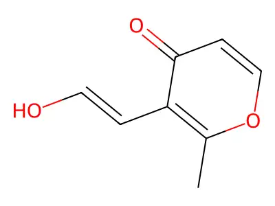 4H-Pyran-4-one, 3-(2-hydroxyethenyl)-2-methyl- structure