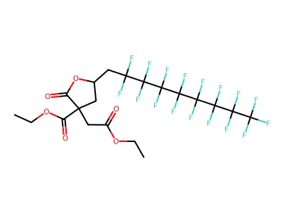3-(Carbethoxy)-3-(methylcarbethoxy)-5-(1H,1H-perfluorononyl)- -butyrolactone structure
