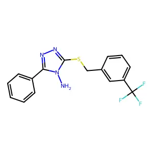 3-phenyl-5-{[3-(trifluoromethyl)benzyl]sulfanyl}-4H-1,2,4-triazol-4-amine structure