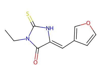 4-Imidazolidinone, 3-ethyl-5-(3-furanylmethylene)-2-thioxo- structure