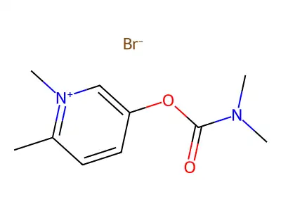 Pyridinium, 1,2-dimethyl-5-hydroxy-, bromide, dimethylcarbamate (ester) structure