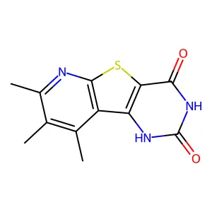 4-hydroxy-7,8,9-trimethylpyrido[3',2':4,5]thieno[3,2-d]pyrimidin-2(1H)-one structure