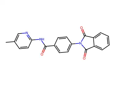 4-(1,3-dioxoisoindol-2-yl)-N-(5-methylpyridin-2-yl)benzamide structure
