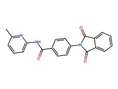 4-(1,3-dioxoisoindol-2-yl)-N-(6-methylpyridin-2-yl)benzamide structure