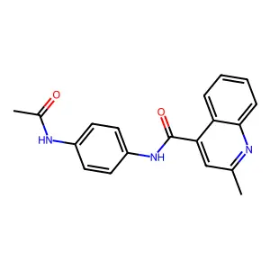 N-(4-acetamidophenyl)-2-methylquinoline-4-carboxamide structure