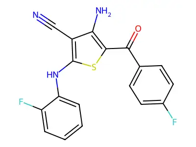 4-Amino-2-(2-fluoroanilino)-5-(4-fluorobenzoyl)thiophene-3-carbonitrile structure