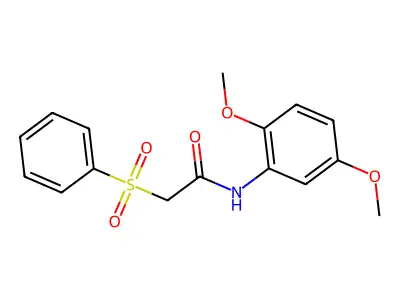 N-(2,5-dimethoxyphenyl)-2-(phenylsulfonyl)acetamide structure