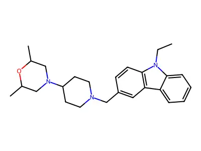 4-[1-[(9-Ethylcarbazol-3-yl)methyl]piperidin-4-yl]-2,6-dimethylmorpholine structure