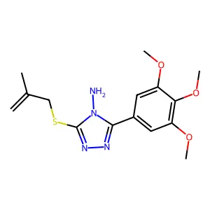 3-[(2-methylprop-2-en-1-yl)sulfanyl]-5-(3,4,5-trimethoxyphenyl)-4H-1,2,4-triazol-4-amine structure