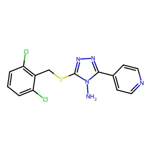 3-[(2,6-Dichlorophenyl)methylthio]-5-(4-pyridyl)-1,2,4-triazole-4-ylamine structure