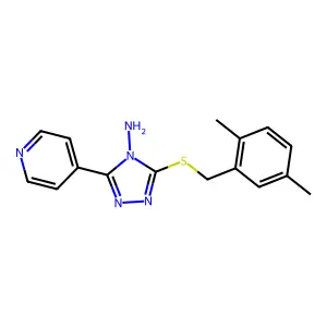 3-[(2,5-Dimethylphenyl)methylthio]-5-(4-pyridyl)-1,2,4-triazole-4-ylamine structure